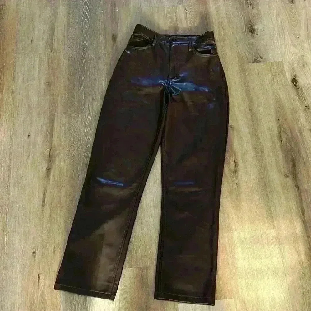 Abercrombie and Fitch brown leather pants